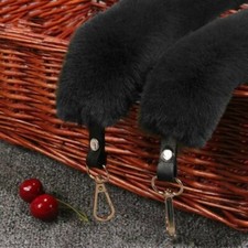 1 X Faux Fox Fur Handbag Shoulder Straps Colorful Replacement Belt DIY Universal