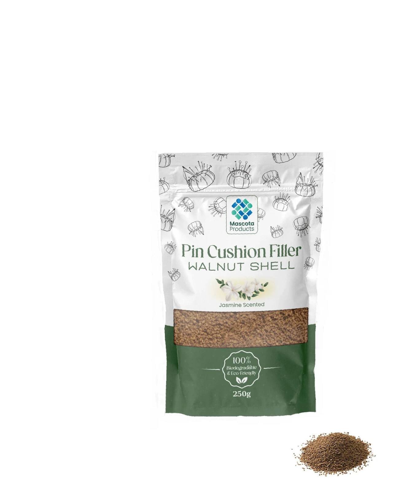 Pin cushion filler Ground Walnut Shells Jasmine Scented New!!! 250g