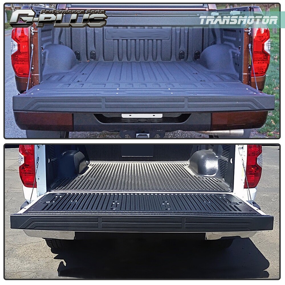 Black Tailgate Cap Protector For 2014-2018 Toyota Tundra - Top Moulding, Plastic