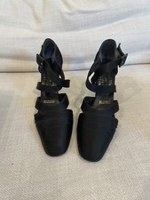 Vintage Black Robert Clergerie Barney s New York Moira 5 1/2B Strappy Heels