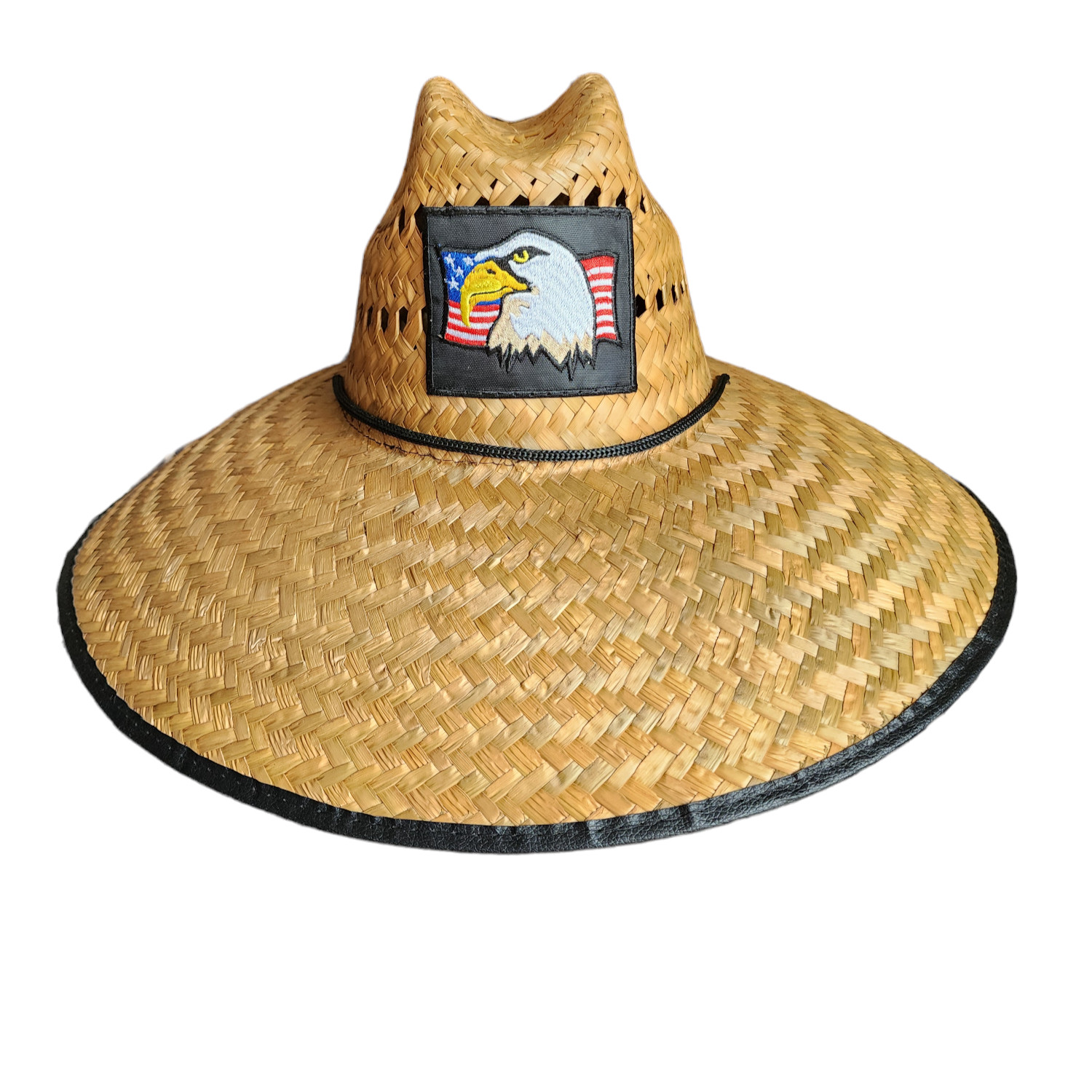 MEN'S SUMMER HAT STRAW SUN LIFEGUARD BEACH HAT RAFFIA WIDE BRIM, ONE SIZE