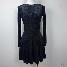 Ecote Dress Womens Small Mini Fit Flare Skater Boho Whimsy Gothic Boho USA Made