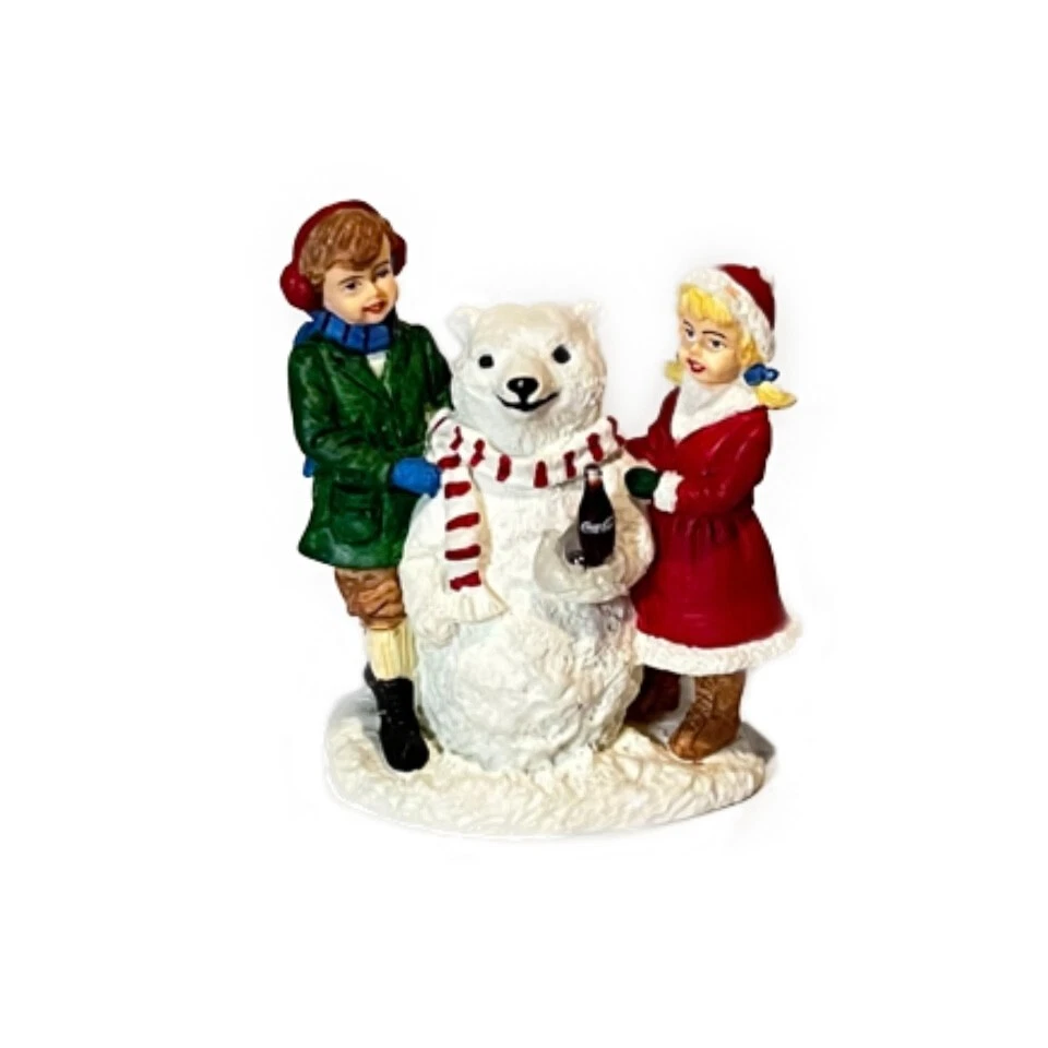 Vintage NIB 1994 Coca Cola Town Square Collection Boy Girl Coca Cola Bear 3" H - Image 3 of 3