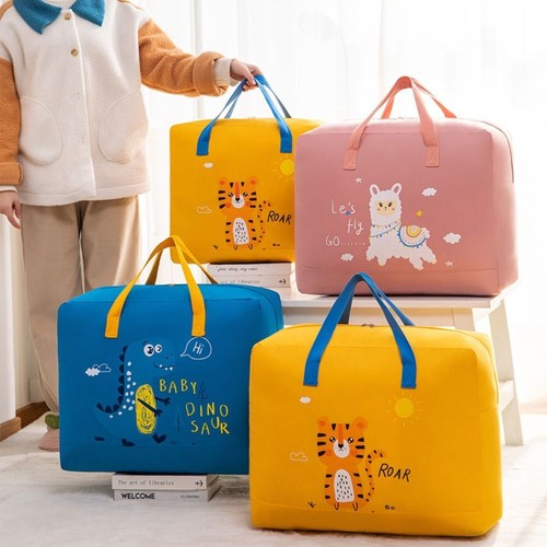 Large Capacity Quilt Storage Bag Cute Cartoon Moving Bag Travel Luggage