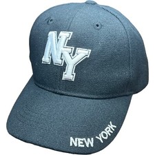 New York Cap Hat Youth Unisex Kids Adjustable One Size 100 Acrylic Black White