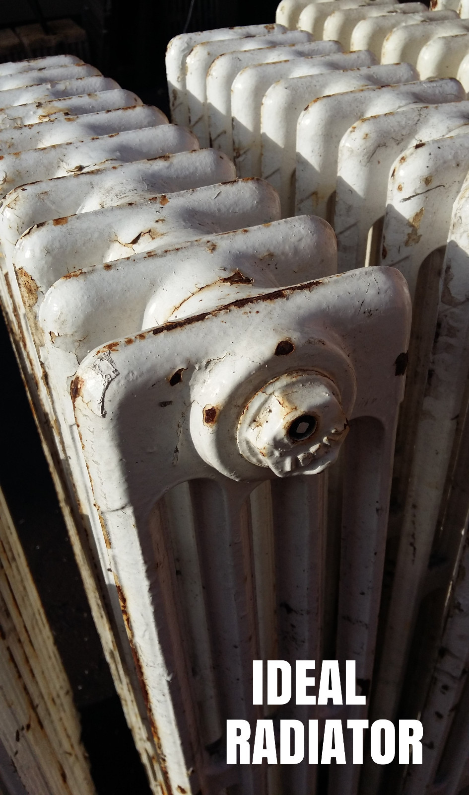 PAIR CAST IRON RADIATOR FEET FOR OLD RECLAIMED VINTAGE WALL HUNG