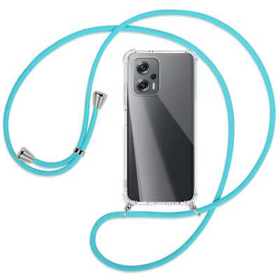 Handykette für Xiaomi Poco X4 GT, Redmi Note 11T Pro (CN) türkis Hülle mit Band