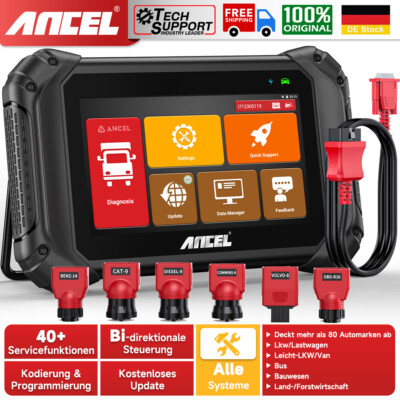 ANCEL V5 HD Heavy Duty Truck Diesel OBD Diagnostic Scanner DPF Regen ECU Coding