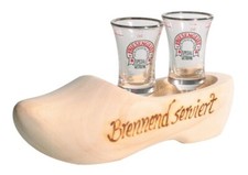 Friesengeist 2er Servierholzschuh mit 2 Gläsern