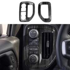 Black Wood Console Air Vent Outlet Trim Cover For Chevrolet Silverado 2019-2022