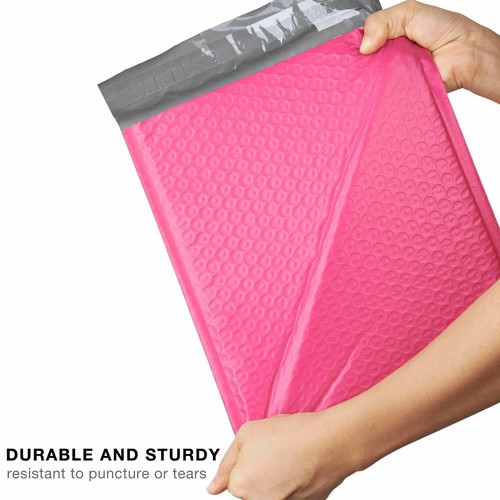 200 Pink Poly Bubble Padded Envelopes Self-Sealing Mailers 8.5X12 (Inner 8.5x11) - Photo 2/6