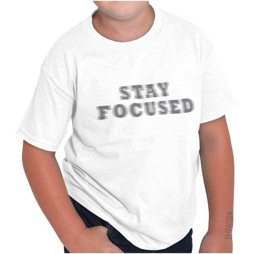 Funny Sarcastic Joke Stay Focused Blur Humor Youth Crewneck T Shirts Boy or Girl - Picture 7 of 7