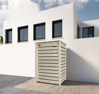 FAIRPREIS-DESIGN Mülltonnenverkleidung Mülltonnenbox Holz bis 240L Hamburg natur für 1 Tonne