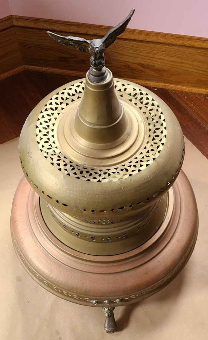 Huge Vintage Turkish Brass & Copper Brazier Tagine 30 Huge Vintage Turkish Brass & Copper Brazier Tagine 30