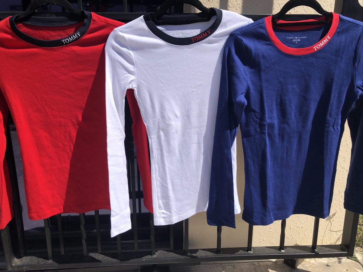 Ladies NWT Tommy Hilfiger Logo Long Sleeve Tshirt