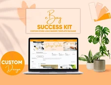 eBay Store Listing Template Mobile/Tablet Optimize FREE LOGO DESIGN Light Gold