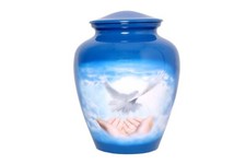 Memorials Peaceful Dove Adult Large Urn for Human Ashes with Velvet Bag 200 lbs