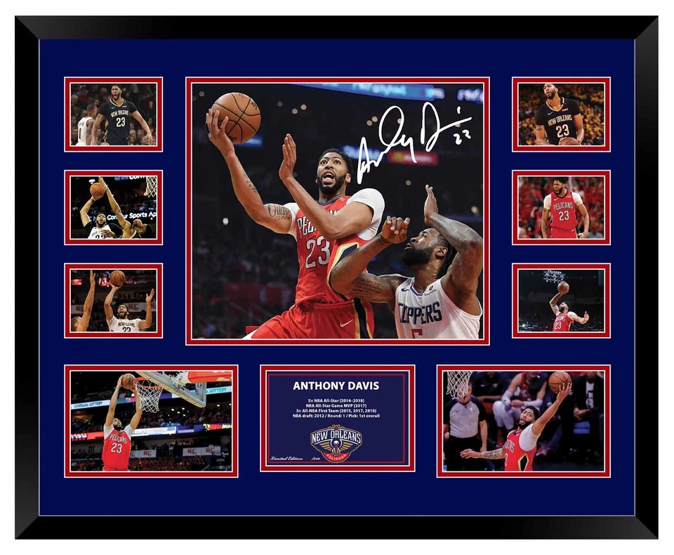ANTHONY DAVIS NEW ORLEANS PELICANS SIGNED FRAMED LIMITED EDITION MEMORABILIA - image 2 of 4