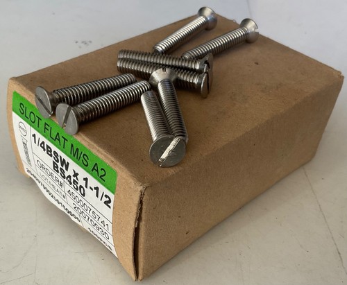 1/4 BSW x 1 1/2” STAINLESS STEEL COUNTERSUNK MACHINE SCREW .BARGAIN BOX OF 100 - 第 5/5 張圖片