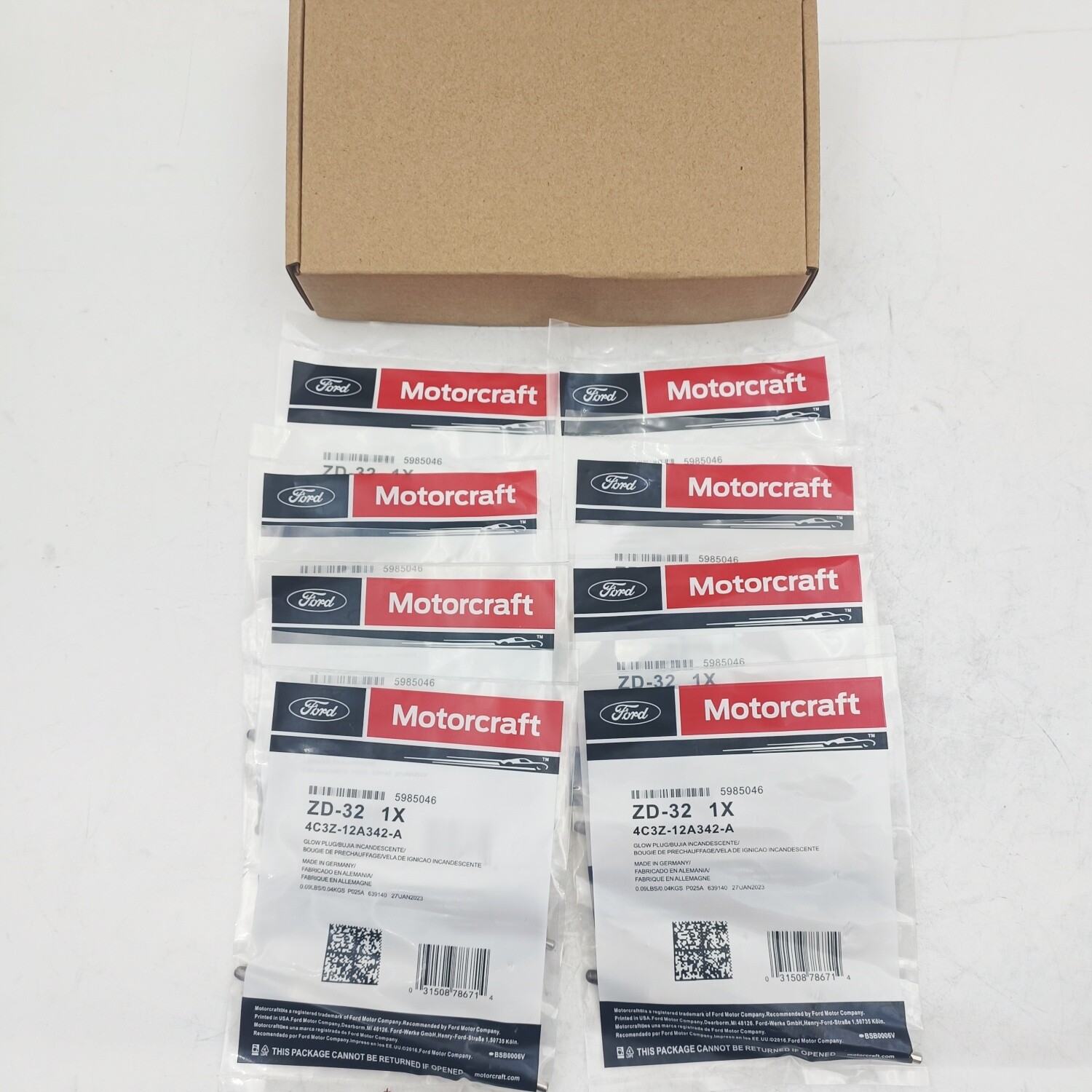 8Pcs Glow Plug ZD-32 Fits For 04-10 Motorcraft  Ford F  E Series 4C3Z12A342A