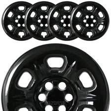 4 for Nissan Frontier S 2005-2024 Black 16" Wheel Skins Hub Caps Rim Covers