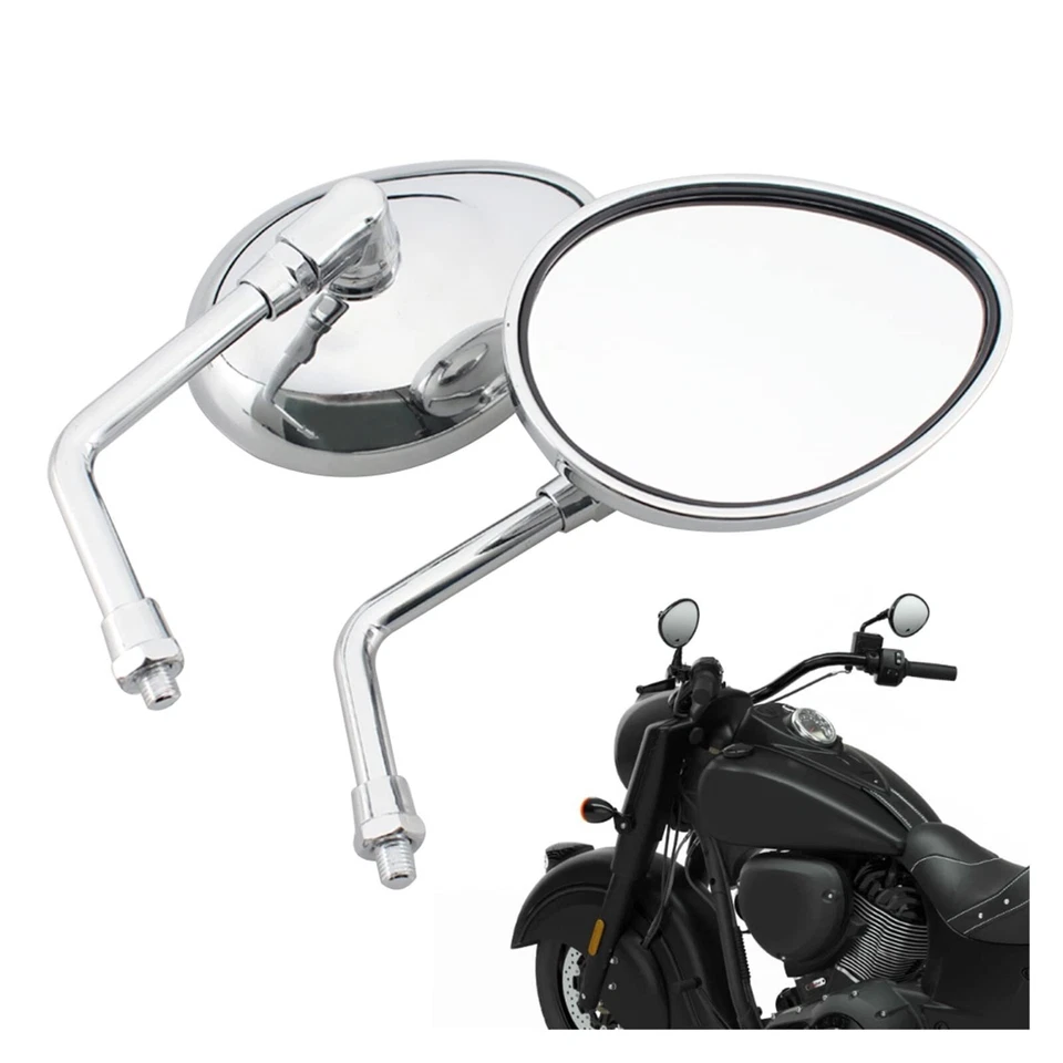 Pair Rear View Side Mirrors Chrome For Indian Chief Dark Horse Roadmaster 2016 - Imagem 2 de 4