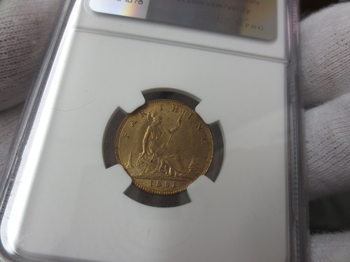 1881H Great Britain 1/4P Farthing NGC MS64 RED (POP: 9, only 5 Higher) - Picture 4 of 4