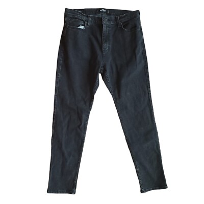 Hollister Dad Black Mens Jeans Regular Straight Epic Flex Mid Rise