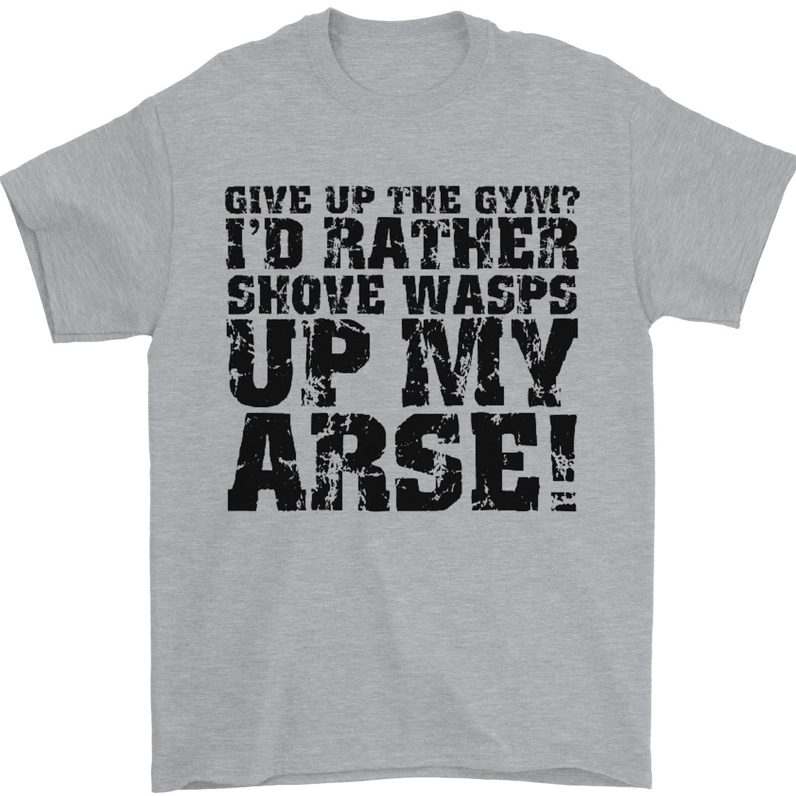Give up the Gym? Funny Training Top Fitness Mens T-Shirt 100% Cotton