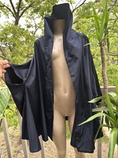 Planet By Lauren G Nylon Cape/jacket  Navy Blue One Size / Oversize 