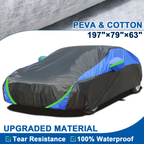 Funda de coche para BMW algodón y PEVA cobertura completa exterior impermeable anti-UV a prueba de nieve - Imagen 14 de 14