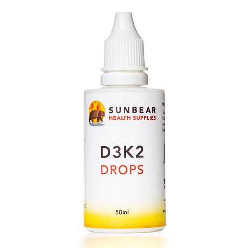 D3 / K2 Vitamin D 1000IU & K2 200mcg (MK7) 50mls - Photo 1 sur 4