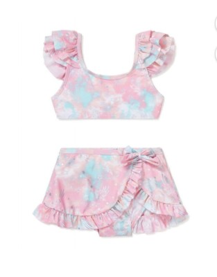 Flapdoodles girls Tie-Dye Ruffle 2pc Swimsuit, 2T, new with tags