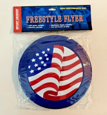 Freestyle Flyer 165g Ultimate Disc Frisbee - American Flag Design - BLUE - NIP