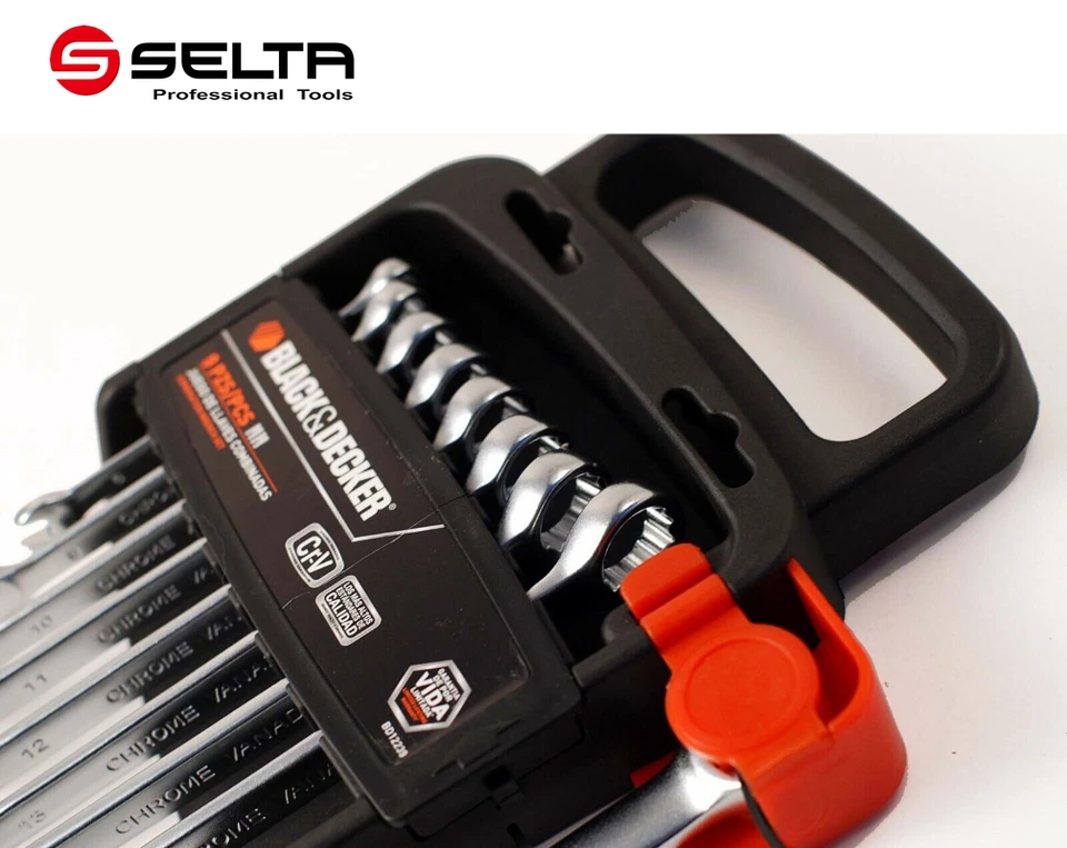 BLACK + DECKER 9pc Combination Open & Ring Spanner Wrench Set: Metric/Imperial - image 3 of 4