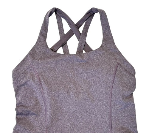 LULULEMON Cross It Off Scoop Shelf Bra Crisscross Strappy Back Tank Top Size 4 - Picture 4 of 11