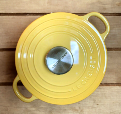 調理器具 LE CREUSET Cocotte Ronde Signature 18cm Le Creuset Cocotte Ronde 18cm Quince Yellow - Japan | eBay
