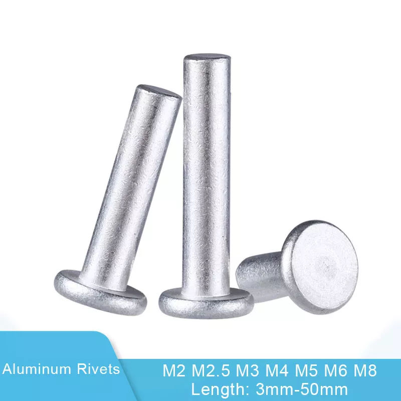 Aluminum Rivets Flat Head Rivet Solid M2 M2.5 M3/M4-M8 Percussion  Threadless