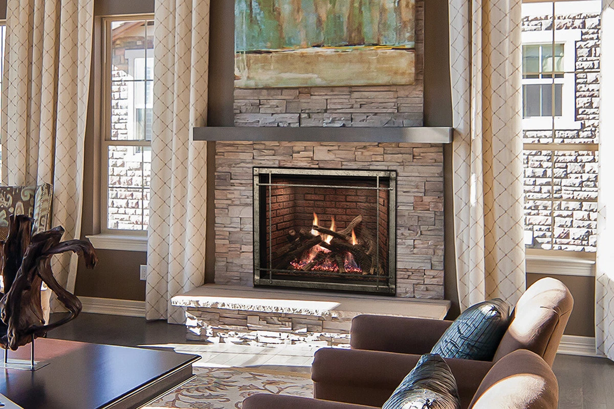 Empire Renegade 40 Clean Face Direct Vent Propane Fireplace with Accent  Lighting | eBay
