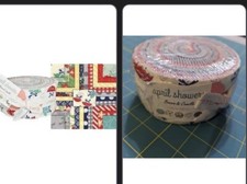 Moda Fabric Jelly Roll - April Showers w/ 2 Yards Navy FabricRare Find NEW OOP