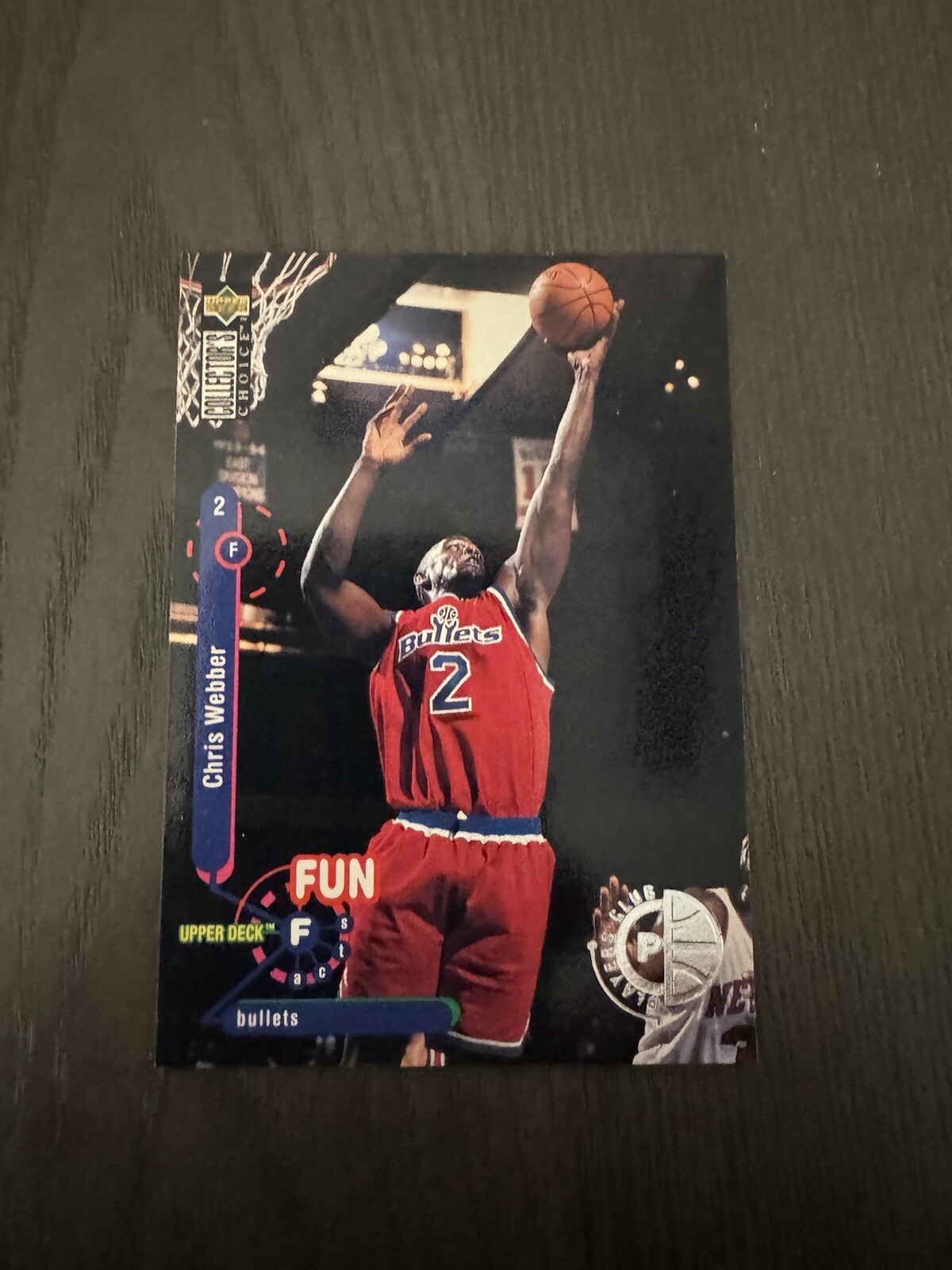 1995-96 Upper Deck Collector's Choice Player's Club #194 CHRIS WEBBER Card HOF