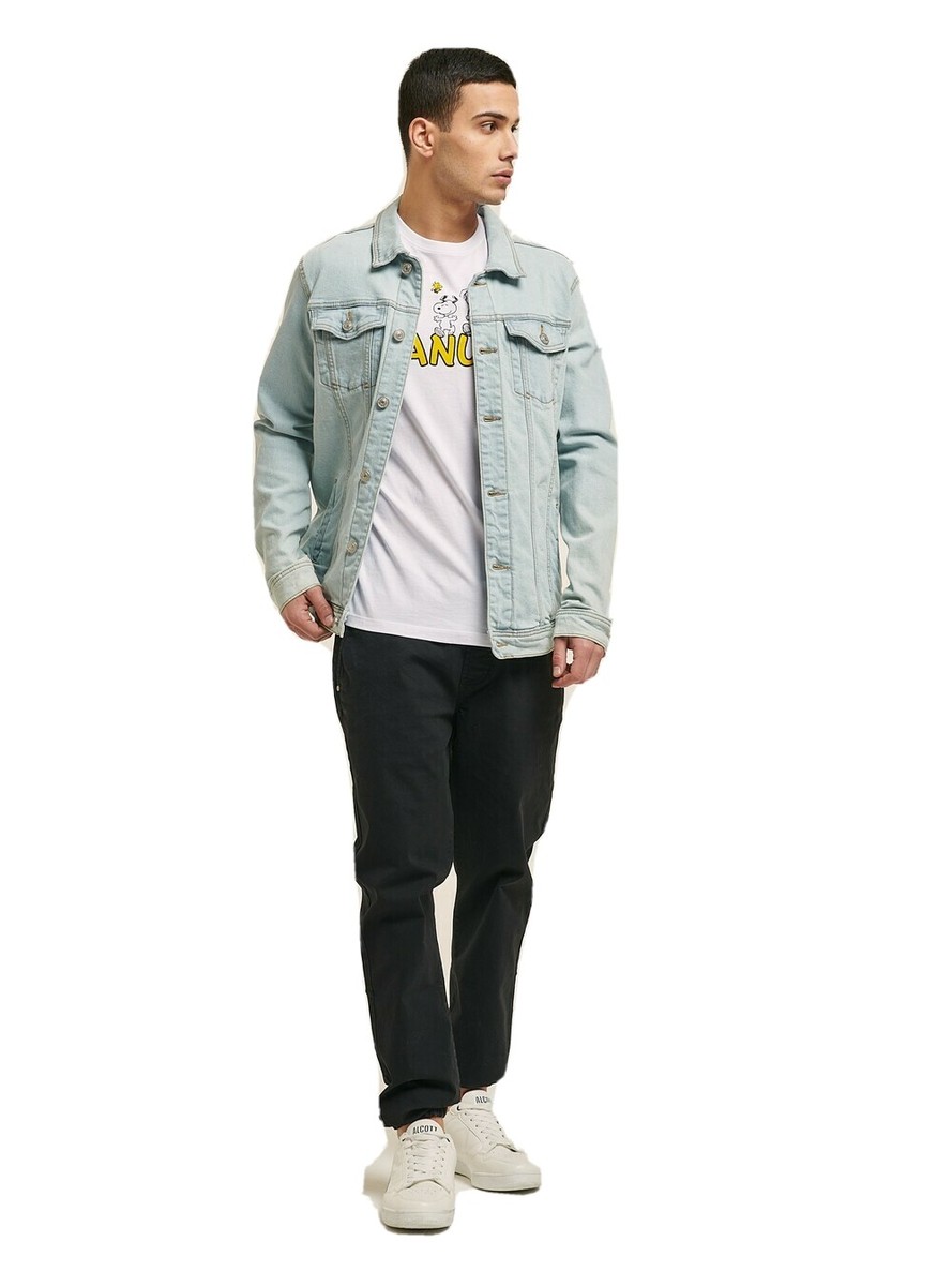 Black Giacca Jeans Uomo Alcott Giubbotto Denim In Twill Stretch