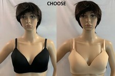 Auden Women's Bliss Lightly Lined Wirefree beige or black Bra, choose size
