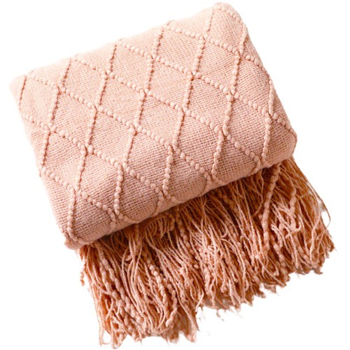 Large Soft Woven Cotton WaffleThrow Sofa Chair Bed Blanket With Tasseled Edging - Picture 42 of 46