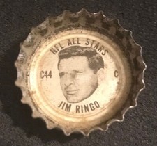 1965 COCA-COLA KING SIZE BOTTLE CAP NFL ALL STARS JIM RINGO (EAGLES) #C44