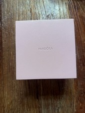 Pandora Jewelry Organizer Box Pink & Gray Hinged Mirror Lid 2 Tier Compartments