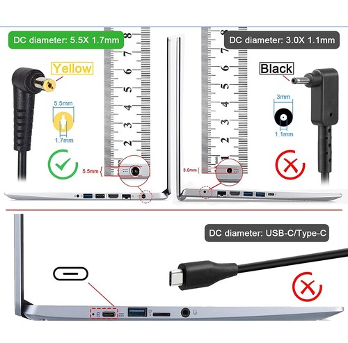 ACER 65W 65WATT 19V 3.42A TECNO NETZTEIL FÜR NOTEBOOK 65WATT KOMPATIBEL - Bild 3 von 3
