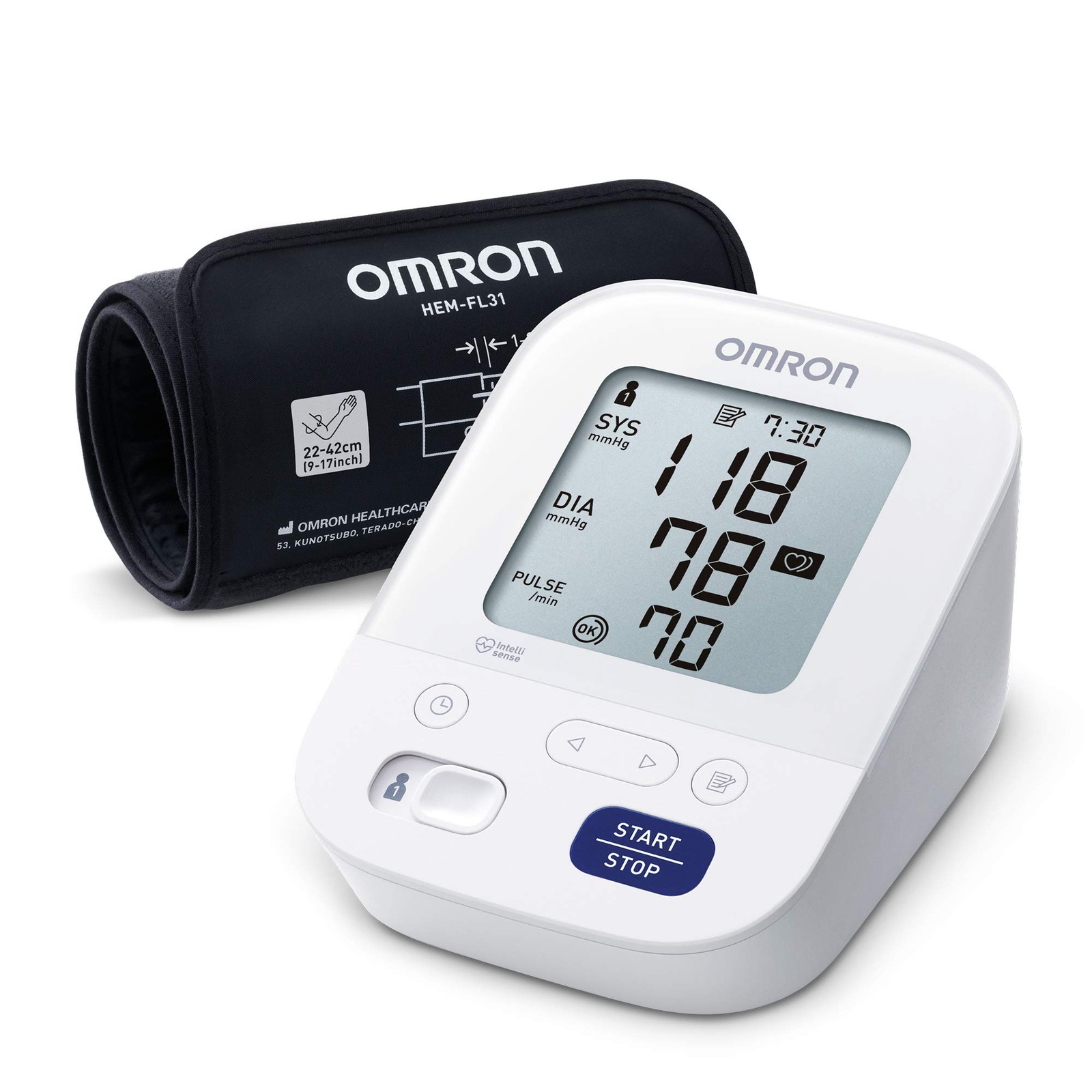 OMRON X3 Comfort Automatic Upper Arm Blood Pressure Monitor for Home Use - Clini