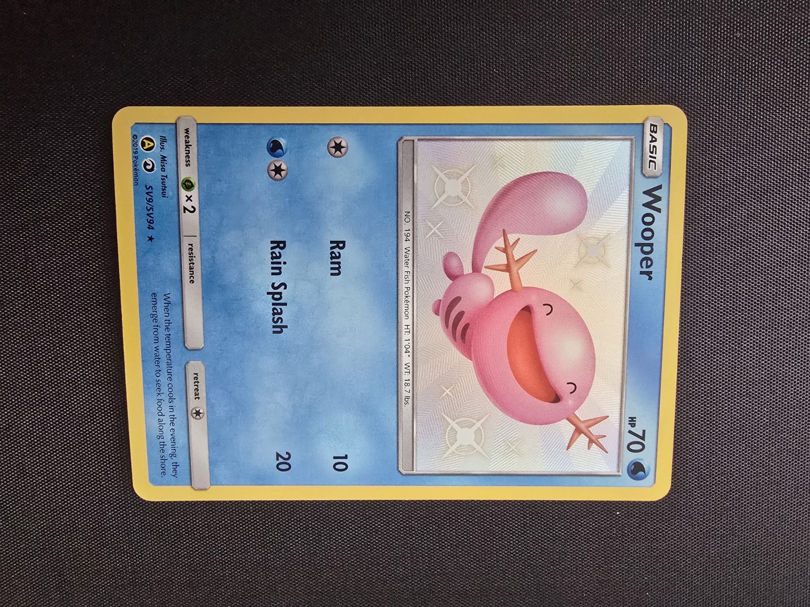 2019 Pokemon Hidden Fates Wooper Shiny Vault Holo SV9/SV94 