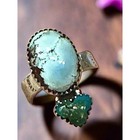 Golden Hills & Sonoran Gold Turquoise Heart Oval Ring Adjustable 6-10 — photo 3